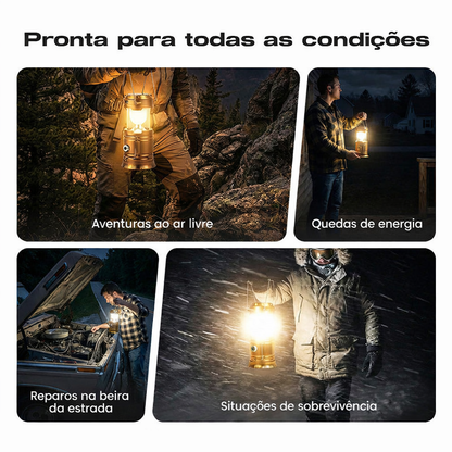 Luz de Camping Solar Retráctil – Portátil e Recarregável