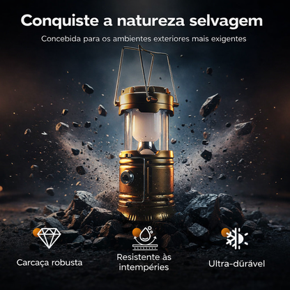 Luz de Camping Solar Retráctil – Portátil e Recarregável